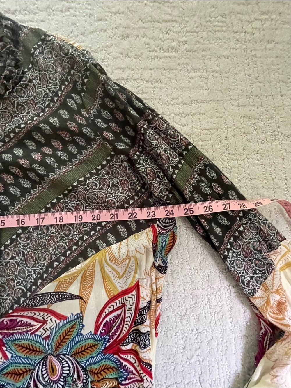 Umgee Multicolor Floral Boho Bell Sleeve Blouse Flowy Festival Hippie Paisley - Picture 5 of 6